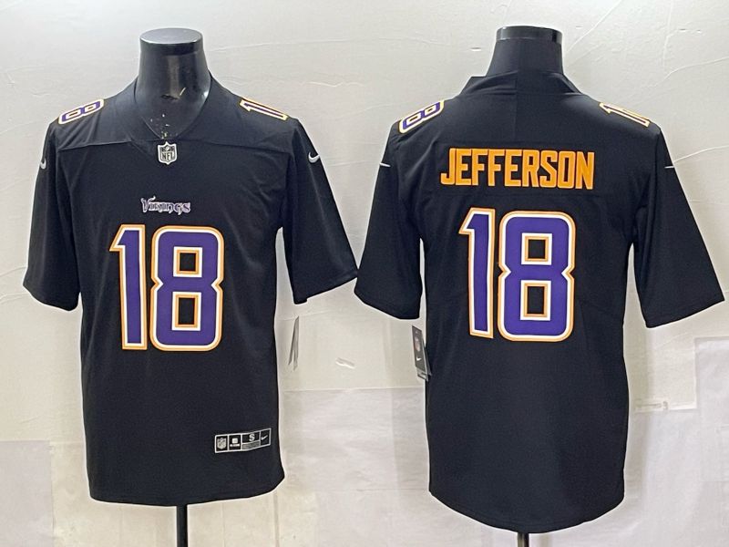Men 2025 Nike Minnesota Vikings #18 Jefferson Black Limited NFL Jersey style 011->minnesota vikings->NFL Jersey